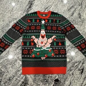 SpongeBob Squarepants Mens Ugly Christmas Sweater‎ Sz S Christmas Holiday